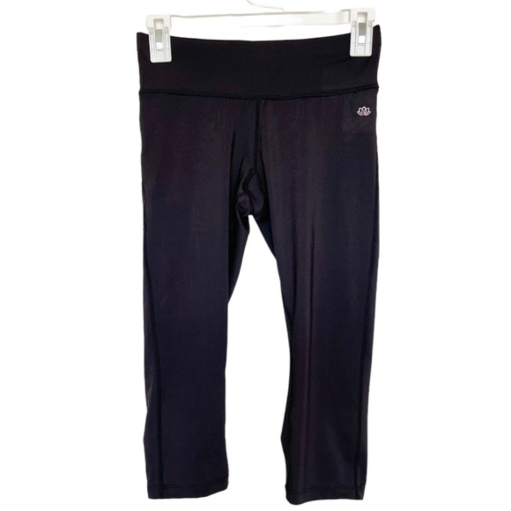 PL Movement Black Cropped Yoga Pants Sz Small Ruched Leggings Sporty Activewear